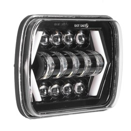 Faro LED de 5 X 7 Pulgadas, Faro LED Cuadrado, Brillante, Antirreflejo, IP67, Luz de Señal de Giro, Haz Alto y bajo, Apto para Cualquier Coche o Camión con Faros Delanteros