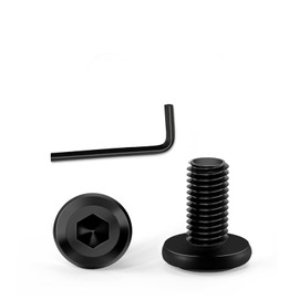 KACNON M6 x 10 Screws, Pack of 30 Black Stainless Steel Screws with Hex Key, 304 Hexagon Socket Flat Head Screws, Stainless Steel A2 V2A Full Thread, Black Galvanised, for Household Appliances,