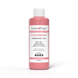 Aroma Depot 4 oz. StrawberryFragrance Oil I Perfume I Skin Oil I Scented Oil. DIY Projects Such as Candles, Bath Bombs, Body Butters, Creams & Lotions. for Diffuser, Burners, or Warmers.