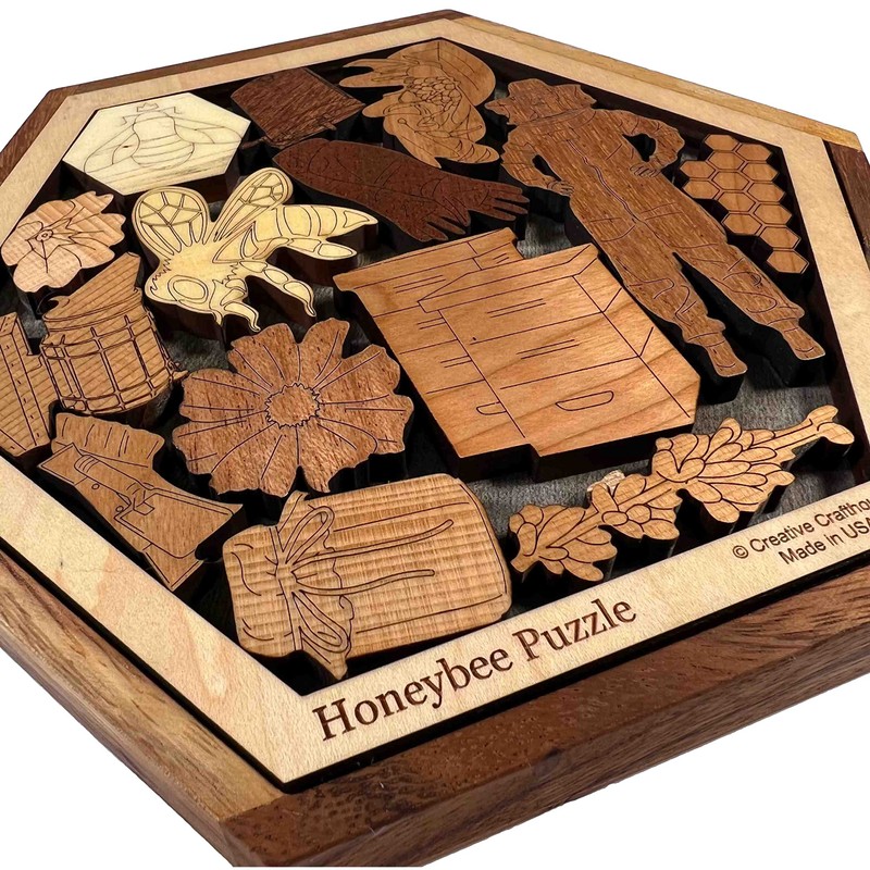 Honey Bee Wood Puzzle - Help the Hive Thrive