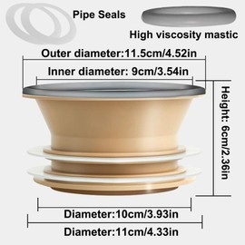 DZDTWM Toilet Flange Better Than Wax Toilet sea Wax ringl，abs Plastic Toilet Flange Ring，Toilet Wax Ring Replacement kit，Suitable for 4" Sewer Pipe