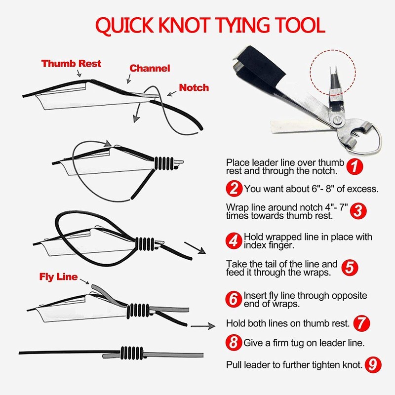 HiBD Fishing Quick Knot Binding Tool 3 Sets Stainless Steel