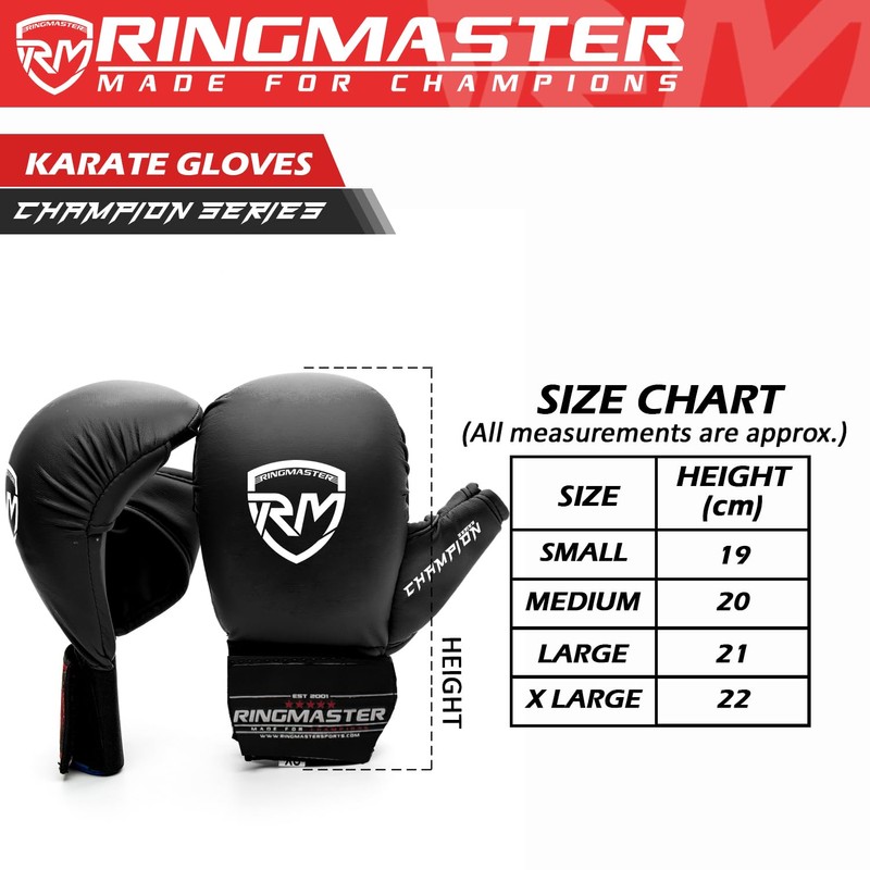 RingMaster Sports Karate Gloves Mitts Martial Arts Punch Training Sparring
