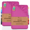 NatureMark Pack of 2 Jersey Fitted Sheets, 100% Cotton, Many