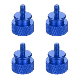 sourcing map 4Pcs M3x6 Aluminum Thumb Screws, 12x16mm(ODxH) Computer Case Thumb Screws for PC Side Panel Motherboard Mounting Screw, Sapphire