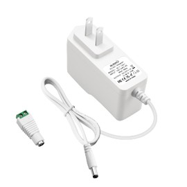 ALITOVE 12V 1A Power Supply DC 12 Volt Power Adapter 12V 1000mA 600mA 800mA 12W AC/DC Adapter 100V~240V AC to DC 12V Power Cord with 5.5x2.5mm Tip for Router LED Strip Security Camera System, White