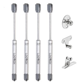 LOOTICH 200N Flap Fitting Flap Holder Lid Gas Spring Damper Chests Hinges for Kitchen Cabinet Soft Close Door Hinges Soft Opening Pack of 4