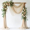 Wokceer Wedding Arch Draping Fabric 28.7" x 20FT Champagne Drapes