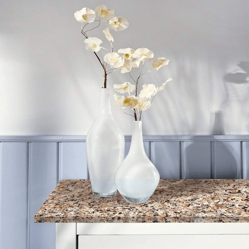 d-c-fix 346-0181-4PK Decorative Self-Adhesive Film, Brown Granite, 17" x 78"