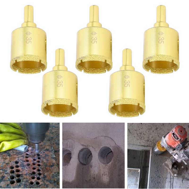 5Pcs Diamond Brazing Drill Bit Hole Saw Drilling Opener for