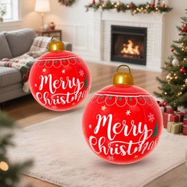 Christmas decor 2PCS 24 Inch PVC Inflatable Decorations Ball for Christmas Decorations Hangable outdoor indoor