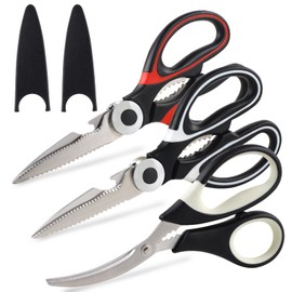 PECULA Kitchen Scissors, 3 kitchen Shears, kitchen scissors for food for Cutting Meat, Food, Fish, and Poultry Etc, Multiple Uses