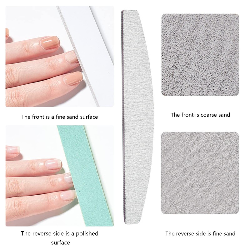 Nail File Set, Double-Sided Nail File, Nail Buffer Block, with