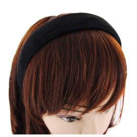 axy Hair Band with Flannel Hair Band Vintage Hairband Headband Classic and Fashionable Headband (Leather Look) HRK5 (Black)