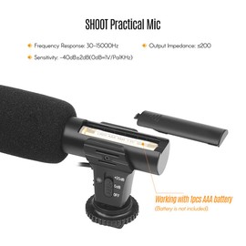 XT-451 Portable Condenser Stereo Microphone Mic with 3.5mm Jack Hot Shoe Mount for Canon Sony Nikon Camera Camcorder DV Smartphone for Video Studio Recording Interview Webcast BBZY