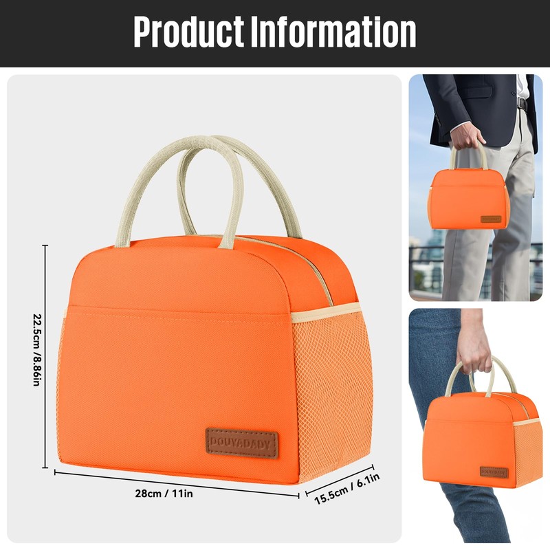 douyadady Lunch Bag Women/Men Lunch Box Women/Men (orange)
