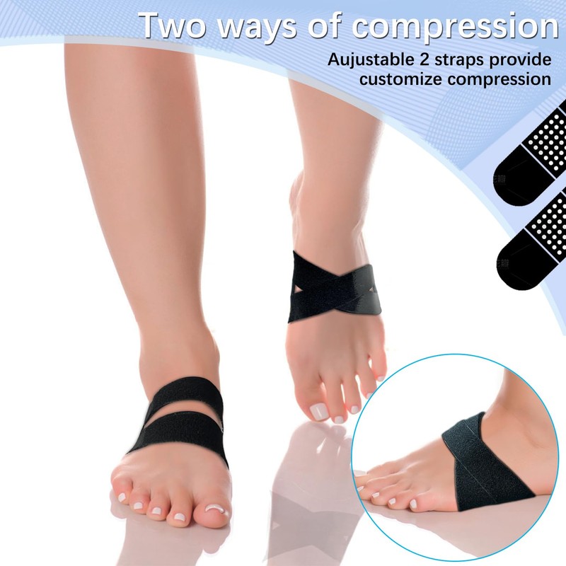 VerteLife 1 Pair Foot Arch Support, Adjustable Arch Support Braces