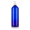Cobalt Blue 32 oz Large Boston Round PET Plastic Bottles
