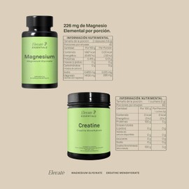 Elevaté | Creatina Monohidratada 300 g + Glicinato de Magnesio 90 Cápsulas | Dúo Perfecto Día y Noche | Mejora Integral del Desempeño Físico y Descanso Nocturno.