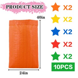 10Pcs Colorful Potato Sack Race Bags, Reusable Vegetable Storage Bags for Potato Tomato Onion Bean Storage