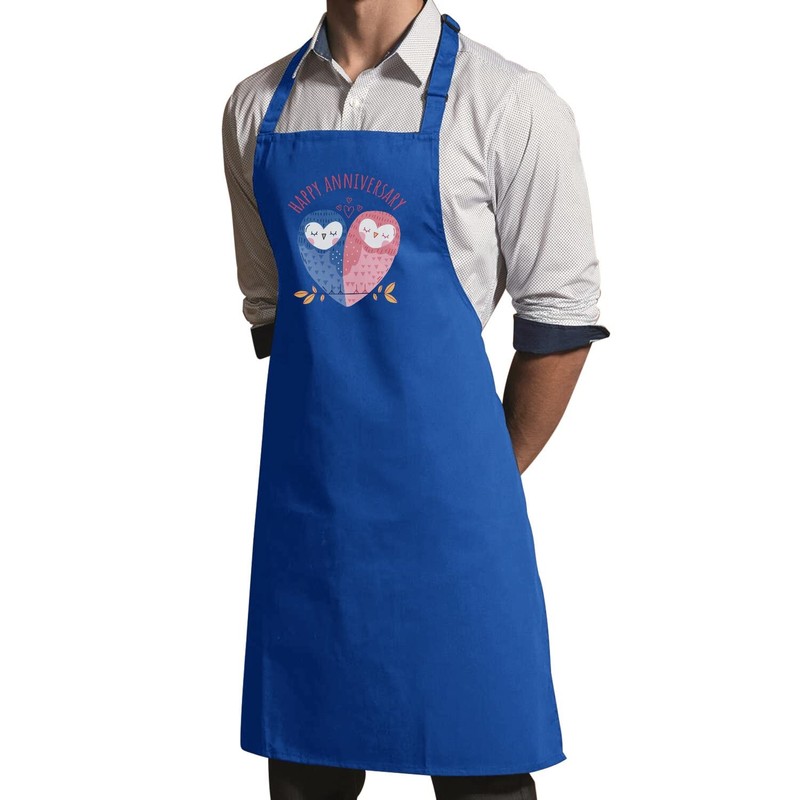 Fabulous Premium Kitchen Apron Blue Owl Anniversary Wedding Celebration Gift