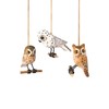 GALLERIE II Carved Owl Christmas Xmas Ornament A/3 Brown and