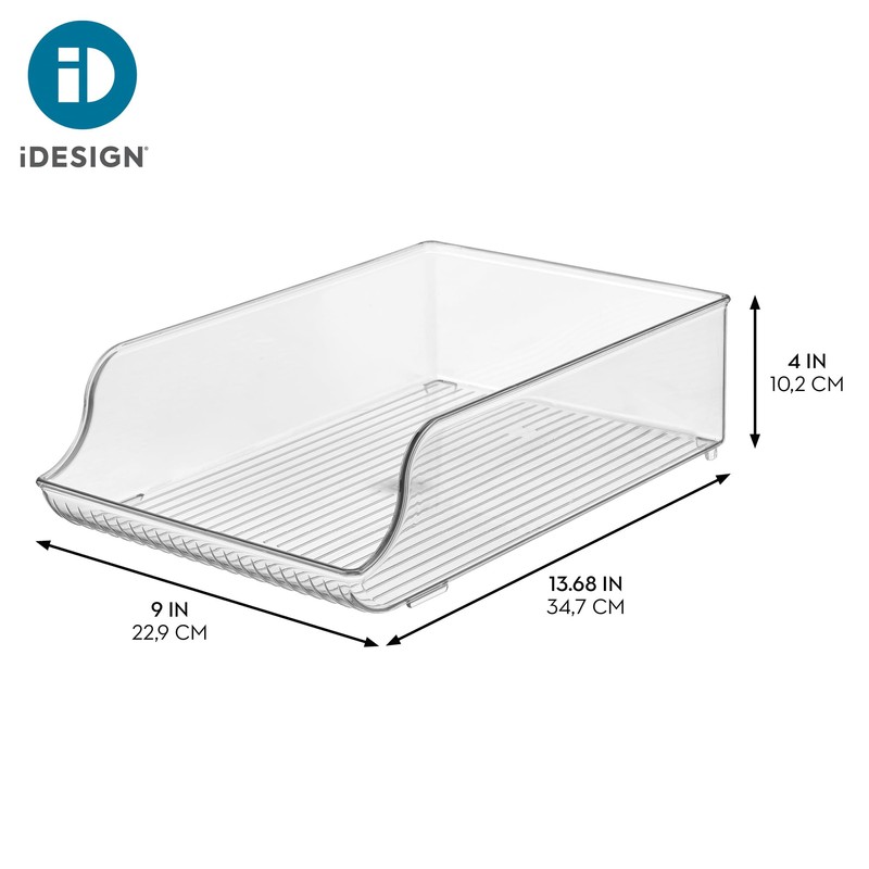 iDesign Plastic Water Bottle Organizer for Fridge, Bottle Holder for