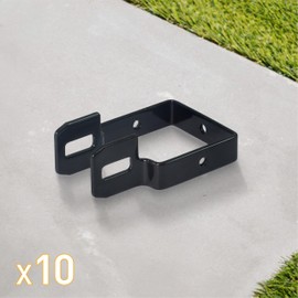 Fencer Wire Garden Fence Bracket, Heavy Duty Metal Steel Connector for Post and Panel Connection, Accessories of Outdoor Patio Metal Fencing Barrier or Fencing Border, Pack of 10