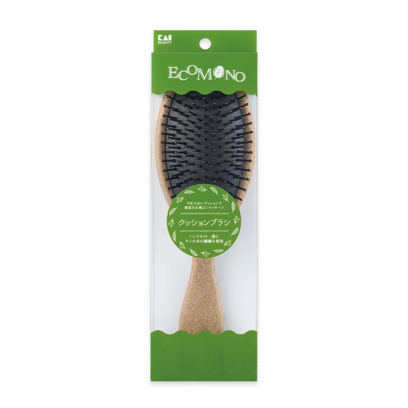 Kai KAI Hair Brush, ECOMONO Cushion Brush, Palm Tree Fiber
