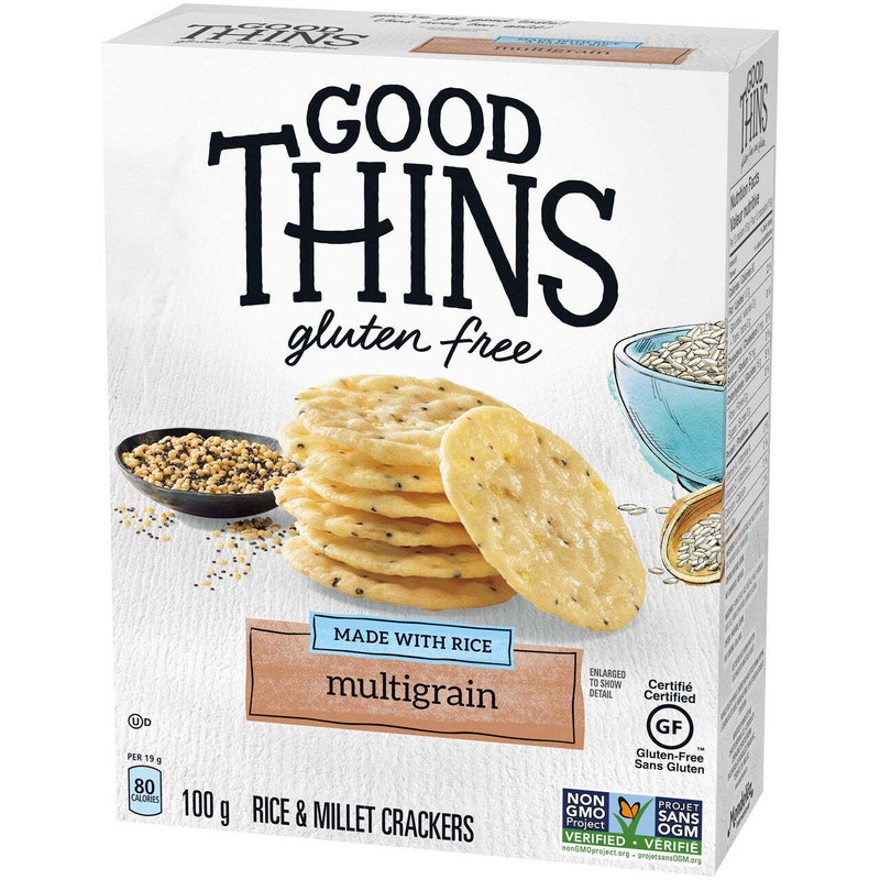 Mondelez Canada Inc Good Thins Rice Thins Multigrain Saltines, 100g/3.5oz,
