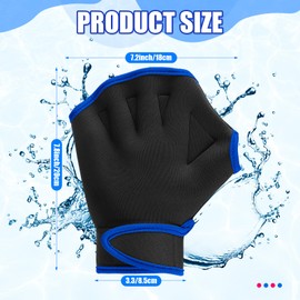 Sumind 2 Pairs Swimming Gloves Aquatic Training Gloves Neoprene Mittens Webbed Fitness Water Resistance Training Mittens for Swimming Diving with Wrist Strap(Medium,Black/ Blue, Purple/ Black)
