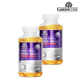 Green Core Premium Omega 3 360 Capsules 2 Boxes (12 Months Supply) Improves Blood Circulation and Dry Eyes / 그린코어 프리미엄 오메가3 360캡슐 2박스(12개월분) 혈행 눈건조개선