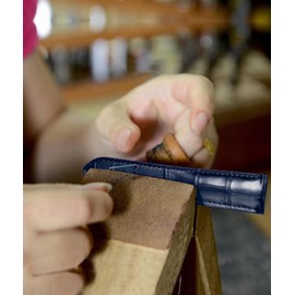 BINLUN Alligator Leather Watch Band Crocodile Grain Leather Watch Straps Quick Release Replacment Classic Vintage Genuine Leather Watch bands for Men Women 18mm Blue with Silver Buckle