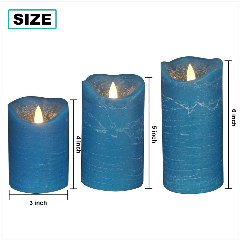 iZAN 3 Pack Real Wax Flameless Candles Battery Operated LED