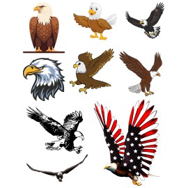 EoBeCy Eagle EAGLES Temporary Tattoos - FULL SHEET Sports Birthday Party Supplies KIDS