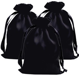 Gbateri 50pcs Black Satin Bags with Drawstring, 4x6 Inches Drawstring Gift Bags, Party Favor Bags Drawstring Pouch for Baby Shower, Bridal Shower, Christmas, Party Supplies, Candy, Jewelry Bags