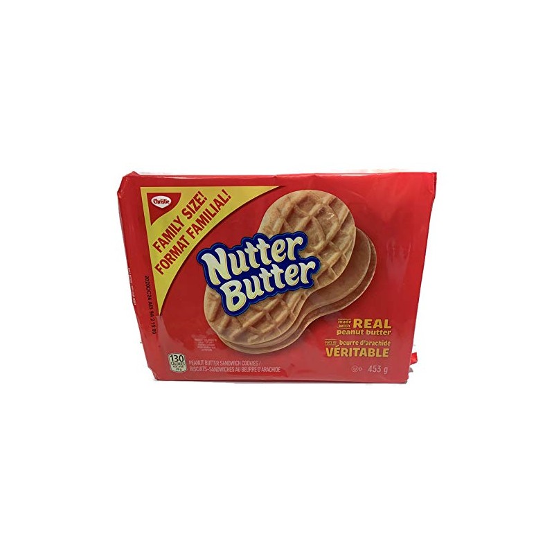 Nutter Butter Sandwich Cookies, Two Family Size, 453g/16 oz., Packages,