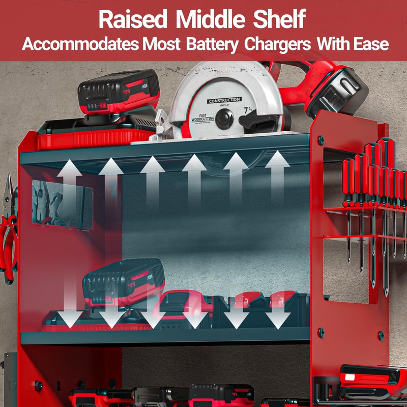 YYR Power Tool Organizer Wall Mount with Charging Station, Cordless