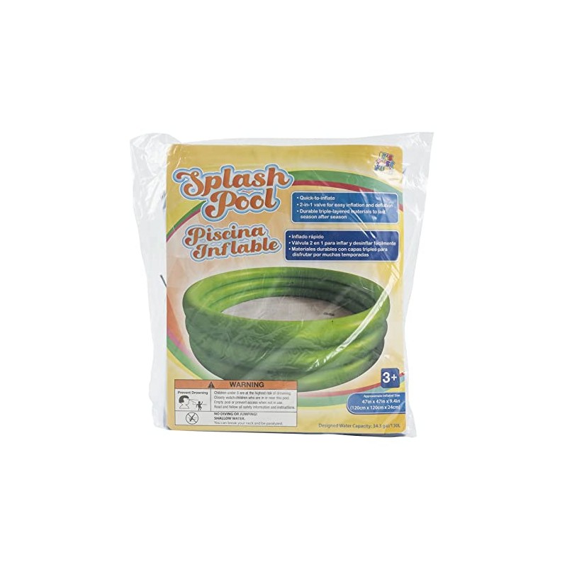 3 Ring 47 Inch Inflatable Splash Pool Green