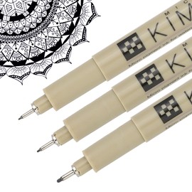 PATIKIL Micro Pen Fineliner Pens Set, 3Pcs Multiliner Fine Point Drawing Pens Waterproof for Archival Artist Calligraphy Illustration Journaling Sketch, Black
