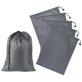 Drawstring Bag with Toggle - Nylon Cinch and Ditty Pouch (Gray, 12 x 16 Inch)