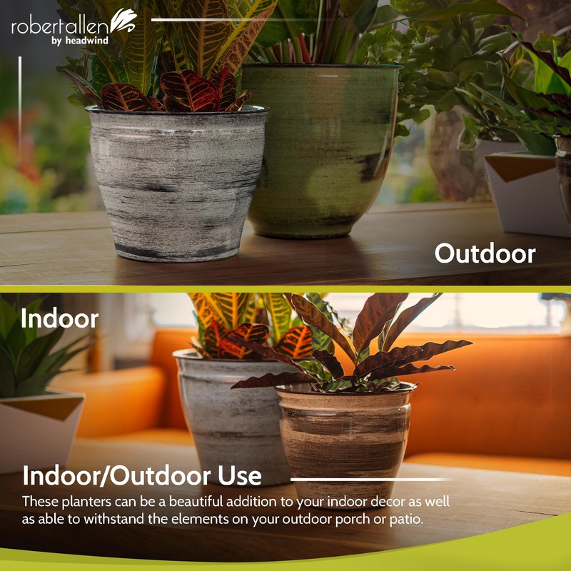 Robert Allen by Headwind - Ironstone Vanhorne Glazed Metal Planter