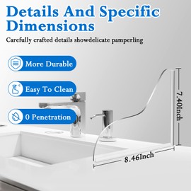 JUUJCH Shower Splash Guard Self-Adhesive, Transparent Shower Water Guard, Acrylic Clear Splash Guard for Bathtub Bathtub Corner Splash Guard to Keep Water in Shower（Pure Transparent Style）