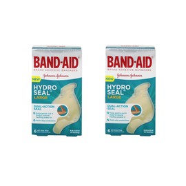 Band-AID Adhesive Bandages Large Hydro Seal Hydrocolloid Gel Strips, Seal to Heal, 1.7x2.7 in, 6 CT (Pack of 2)