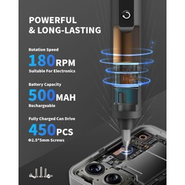 Tarlido 4V Electric Screwdriver, 49-in-1 Power Screwdriver Set, Max 3.5 N.m Torque, USB-C Rechargeable, Compact Magnetic Tool for Phone,Camera, Laptop, Electronics, DlY Projects, Home Repair