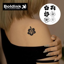 Boldink Temporary Tattoos, semi permanent tattoos, 15-day long lasting tattoo sticker, waterproof and anti-reflective, unique design(Hibiscus Flowers)