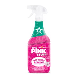 The Pink Stuff Miracle Daily Shower & Shine Spray – 30oz Bathroom Cleaner for Glass, Tile, Mirrors & Chrome – Prevents Soap Scum & Watermarks – No Rinse Spray & Leave Formula