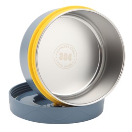 Thermal Insulated Lunch Container, 420ml, Stainless Steel Double Layer, Round, Portable