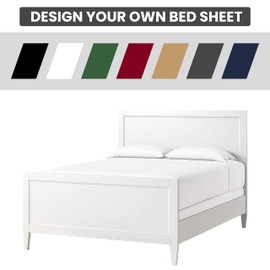 Custom Fitted Bed Sheet - Custom Size, Color & Design - Super Soft Breathable Fabric - Fits Twin, Full, Queen, King, California King, RV & Pet Beds