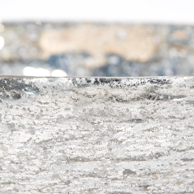 ANDALUCA Mercury Glass Decorative Silver Metallic Finish Bowl